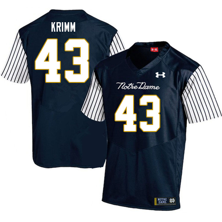 Men #43 Ben Krimm Notre Dame Fighting Irish College Football Jerseys Stitched Sale-Alternate